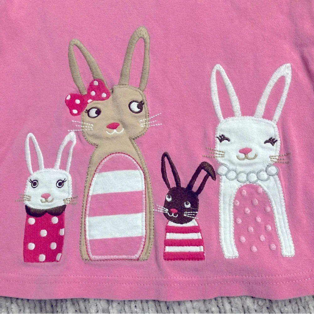 Gymboree Pink Bunny Pajama Set Size 8 Long Sleeve Striped‎ Cotton PJs